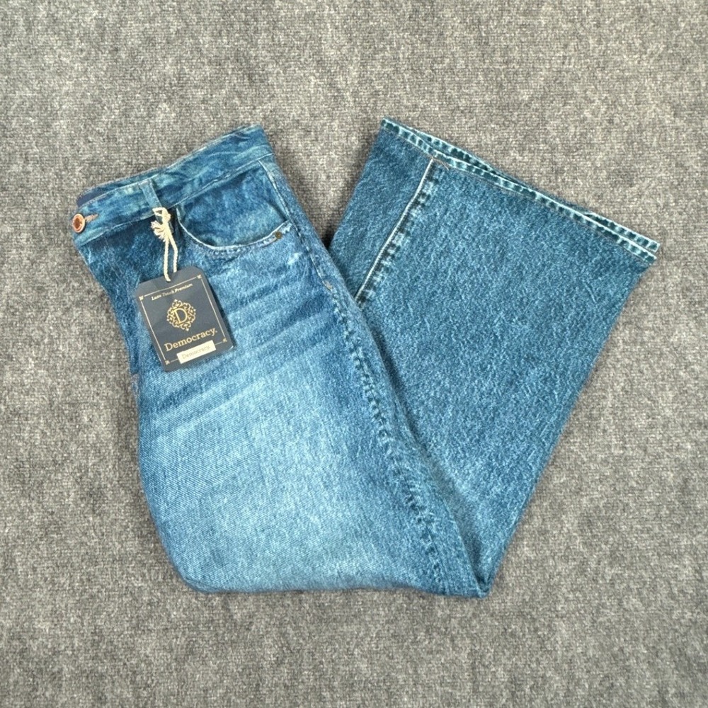 Democracy Luxe Touch Premium Wide Leg Jeans Blue Womens Size 14 B29546T5E NWT